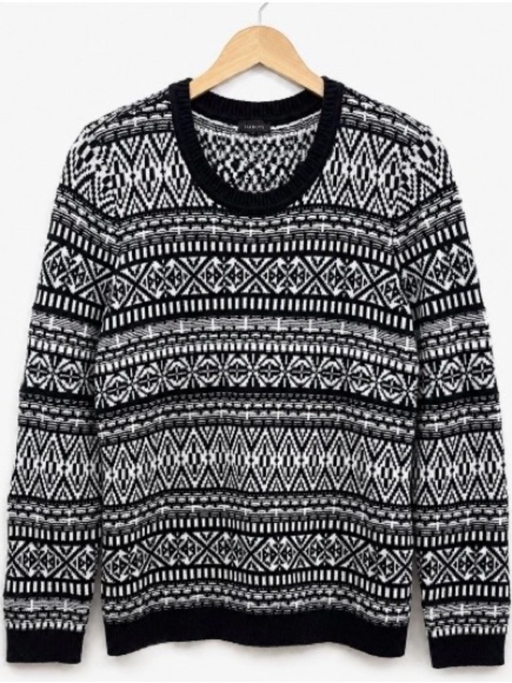 NWT Talbots Black & White Faire Isle Sweater